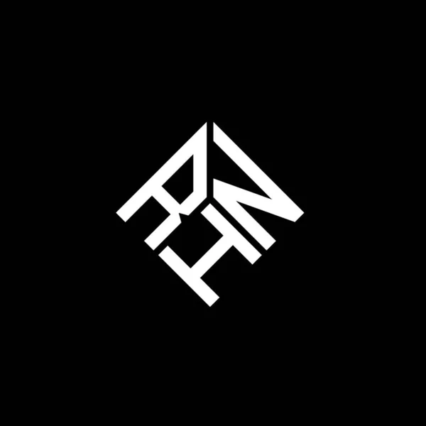 Diseño Del Logotipo Letra Rhn Sobre Fondo Negro Rhn Iniciales — Vector de stock