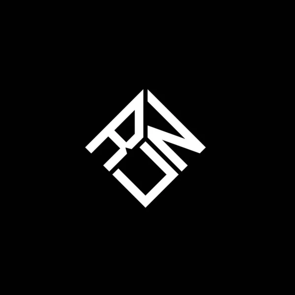 Run Letter Logo Design Black Background Run Creative Initials Letter — Stock Vector