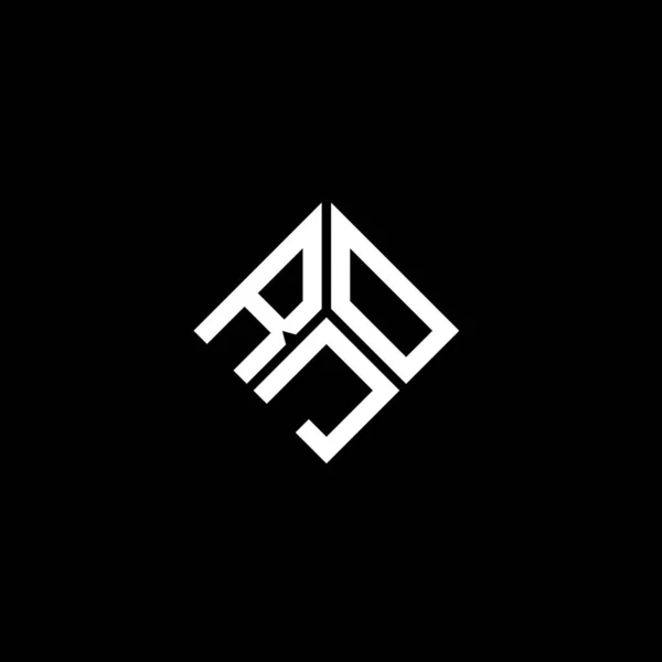 Rjo Letter Logo Design Black Background Rjo Creative Initials Letter — Stock Vector