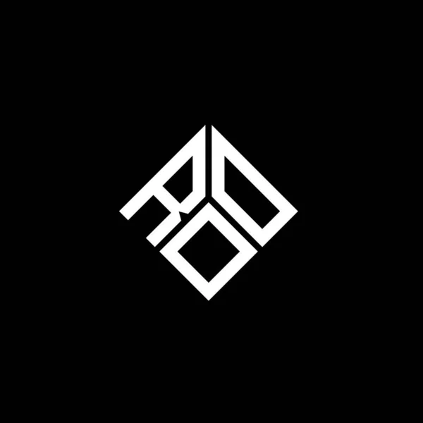 Roo Γράμμα Σχέδιο Λογότυπο Μαύρο Φόντο Roo Δημιουργική Αρχικά Γράμμα — Διανυσματικό Αρχείο