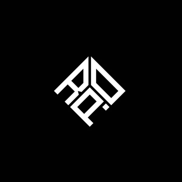 Design Logotipo Carta Rpo Fundo Preto Rpo Iniciais Criativas Conceito — Vetor de Stock