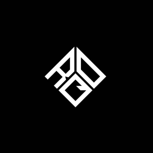 Diseño Del Logotipo Letra Rqo Sobre Fondo Negro Rqo Iniciales — Archivo Imágenes Vectoriales