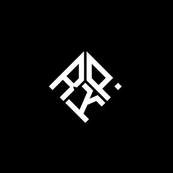 Diseño Del Logotipo Letra Rkp Sobre Fondo Negro Rkp Iniciales — Vector de stock
