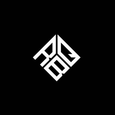 Siyah arka planda RBQ harfi logo tasarımı. RBQ yaratıcı harflerin baş harfleri logo kavramı. RBQ harf tasarımı.