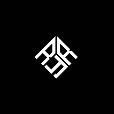 Siyah arka planda RYR harf logosu tasarımı. RYR yaratıcı harflerin baş harfleri logo konsepti. RYR harf tasarımı.