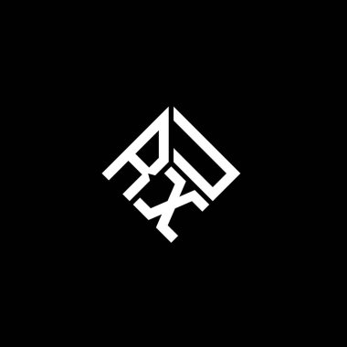 Siyah arka planda RXU harf logosu tasarımı. RXU yaratıcı harflerin baş harfleri logo kavramı. RXU harf tasarımı.