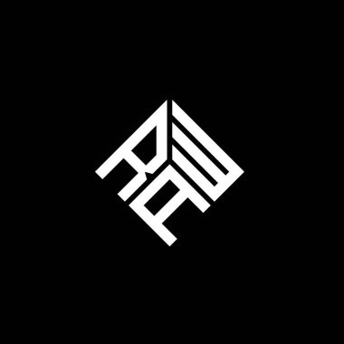 Siyah arka planda RAW harf logosu tasarımı. Ham yaratıcı harflerin baş harfleri logo kavramı. Ham harf tasarımı.
