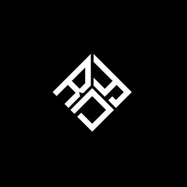 Siyah arka planda RDY harf logosu tasarımı. RDY yaratıcı harflerin baş harfleri logo kavramı. RDY harf tasarımı.