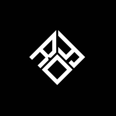 Siyah arka planda ROY harf logosu tasarımı. ROY yaratıcı harflerin baş harfleri logo kavramı. ROY harf tasarımı.