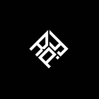 Siyah arka planda RPY harf logosu tasarımı. RPY yaratıcı harflerin baş harfleri logo kavramı. RPY harf tasarımı.