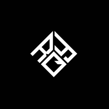 Siyah arkaplanda RQY harf logosu tasarımı. RQY yaratıcı harflerin baş harfleri logo kavramı. RQY harf tasarımı.