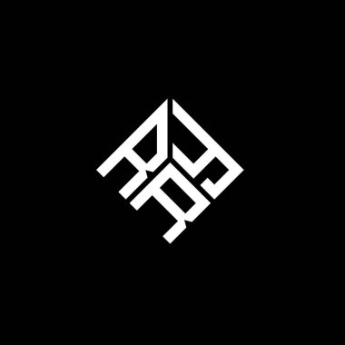 Siyah arka planda RRY harf logosu tasarımı. RRY yaratıcı harflerin baş harfleri logo kavramı. RRY harf tasarımı.