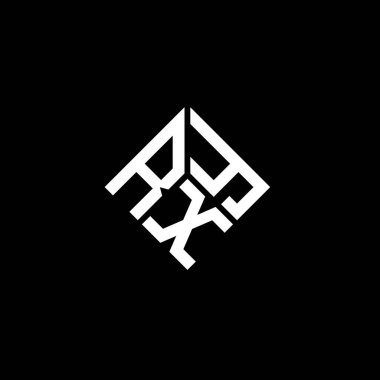 Siyah arkaplanda RXY harf logosu tasarımı. RXY yaratıcı harflerin baş harfleri logo kavramı. RXY harf tasarımı.