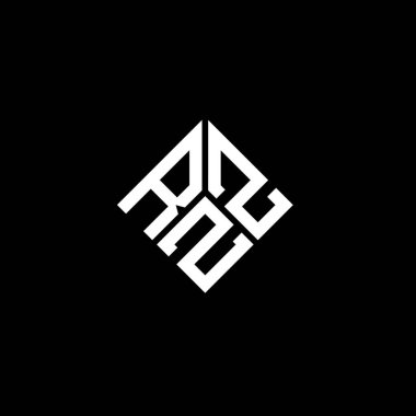Siyah arkaplanda RZZ harf logosu tasarımı. RZZ yaratıcı harflerin baş harfleri logo kavramı. RZZ harf tasarımı.