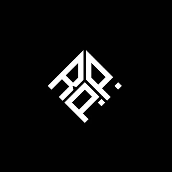 Σχεδιασμός Λογότυπου Γραμμάτων Rpp Μαύρο Φόντο Rpp Δημιουργικά Αρχικά Γράμμα — Διανυσματικό Αρχείο