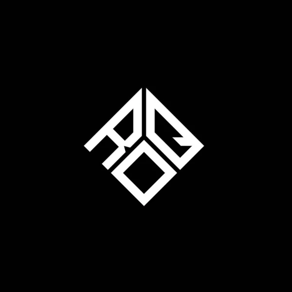 Roq Γράμμα Σχέδιο Λογότυπο Μαύρο Φόντο Roq Δημιουργική Αρχικά Γράμμα — Διανυσματικό Αρχείο