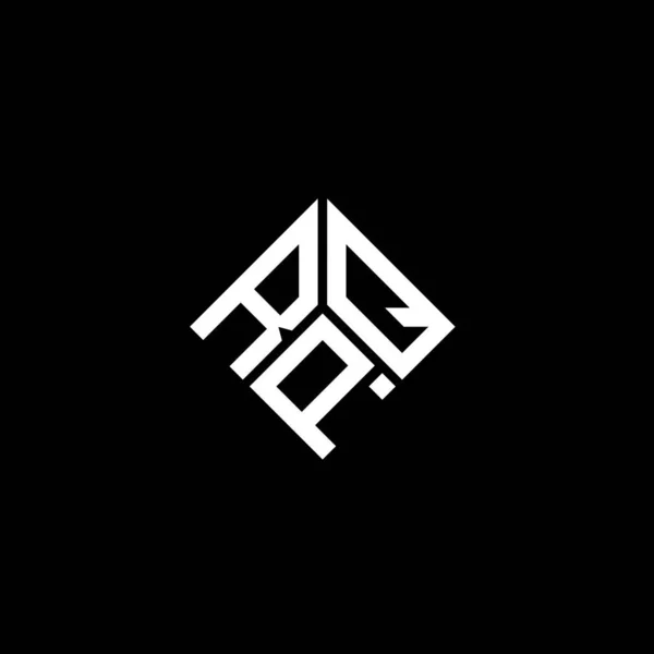Logo Lettera Rpq Disegno Sfondo Nero Logo Creativo Con Lettere — Vettoriale Stock