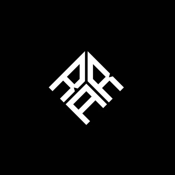 黒の背景にRar文字のロゴデザイン Rar創造的なイニシャルレターロゴコンセプト Rar文字のデザイン — ストックベクタ