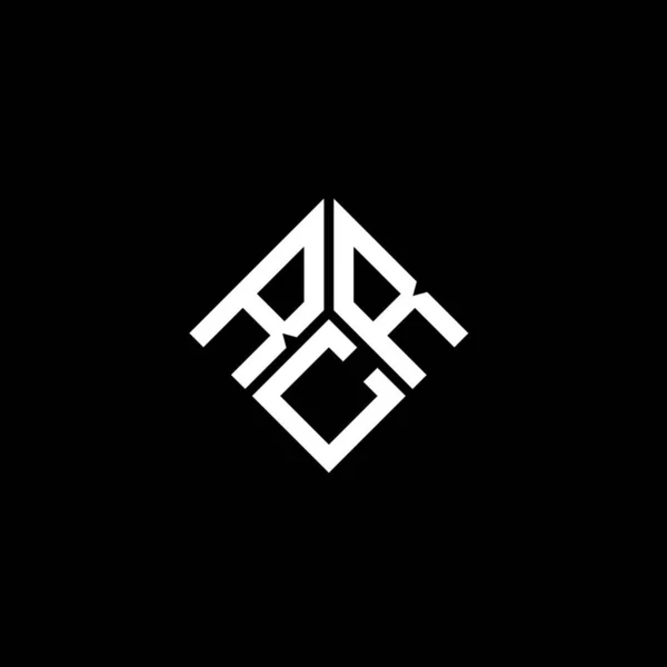 Diseño Del Logotipo Carta Rcr Sobre Fondo Negro Rcr Iniciales — Archivo Imágenes Vectoriales