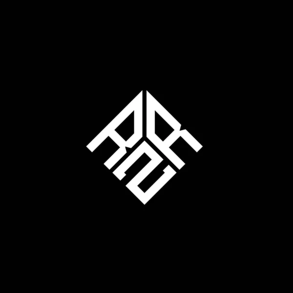 Siyah Arka Planda Rzr Harf Logosu Tasarımı Rzr Yaratıcı Harflerin — Stok Vektör