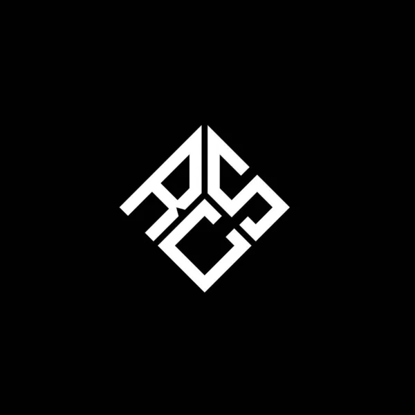 Diseño Del Logotipo Letra Rcs Sobre Fondo Negro Rcs Iniciales — Archivo Imágenes Vectoriales