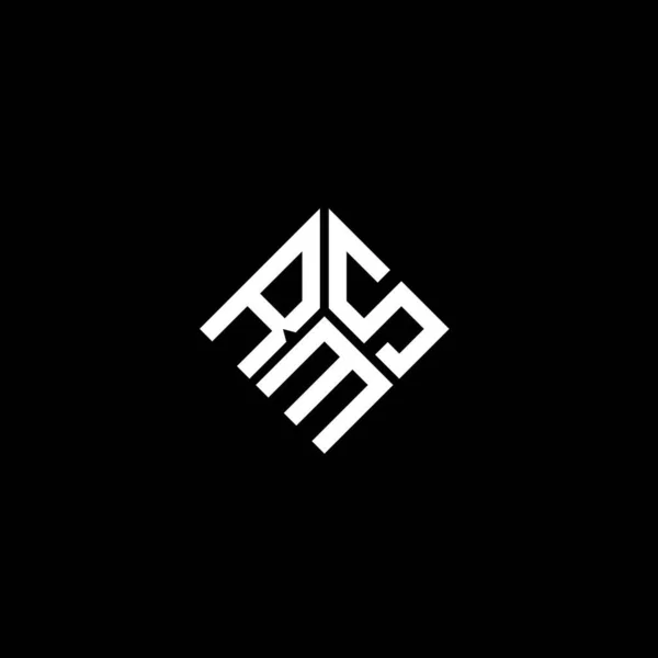 Diseño Del Logotipo Letra Rms Sobre Fondo Negro Rms Iniciales — Vector de stock