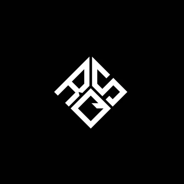 Diseño Del Logotipo Letra Rqs Sobre Fondo Negro Rqs Iniciales — Vector de stock