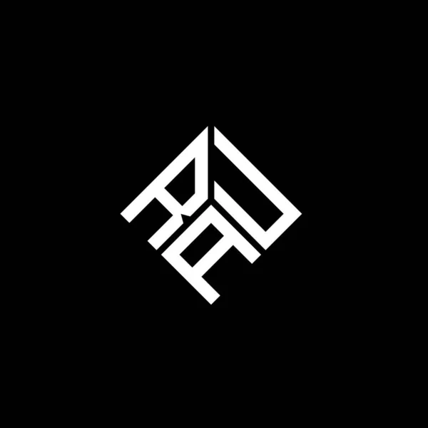 黒い背景にRau文字のロゴデザイン Rauクリエイティブイニシャルレターロゴコンセプト Rau手紙デザイン — ストックベクタ