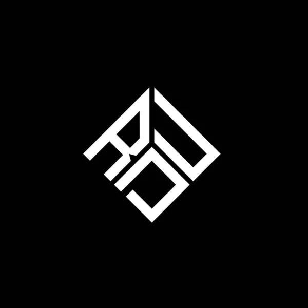 Rdu Brev Logotyp Design Svart Bakgrund Rdu Kreativa Initialer Brev — Stock vektor