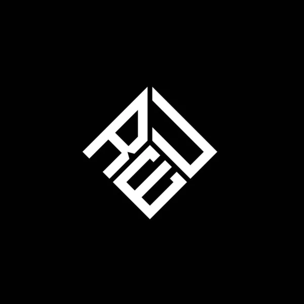 Projekt Logo Litery Reu Czarnym Tle Koncepcja Logo Kreatywnych Inicjałów — Wektor stockowy