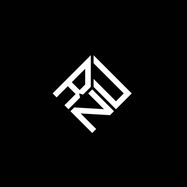 Rnu字母标识在黑色背景上的设计 Rnu创意的首字母首字母标识概念 Rnu字母设计 — 图库矢量图片