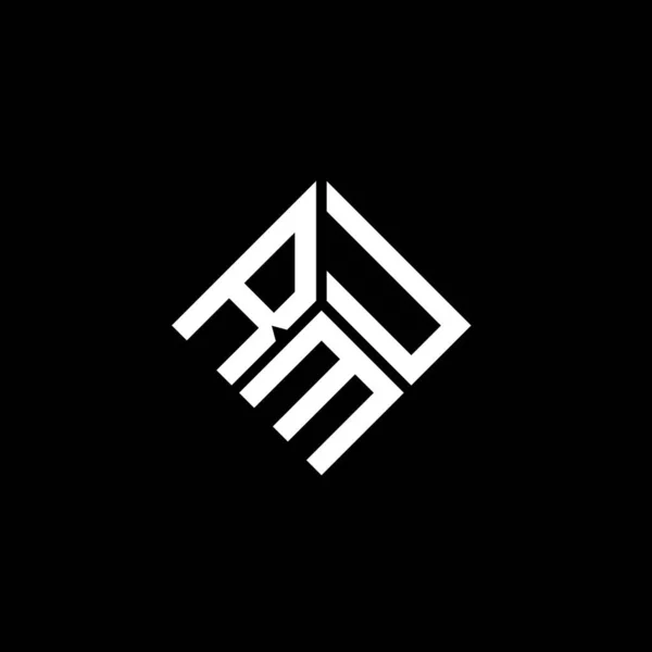 Logo Lettera Rmu Sfondo Nero Rmu Creativo Iniziali Lettera Logo — Vettoriale Stock