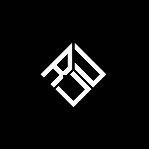 Ruu Letter Logo Design Black Background Ruu Creative Initials Letter — Stock Vector