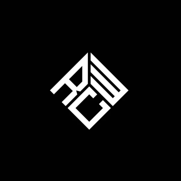 Siyah Arka Planda Rcw Harf Logosu Tasarımı Rcw Yaratıcı Harflerin — Stok Vektör