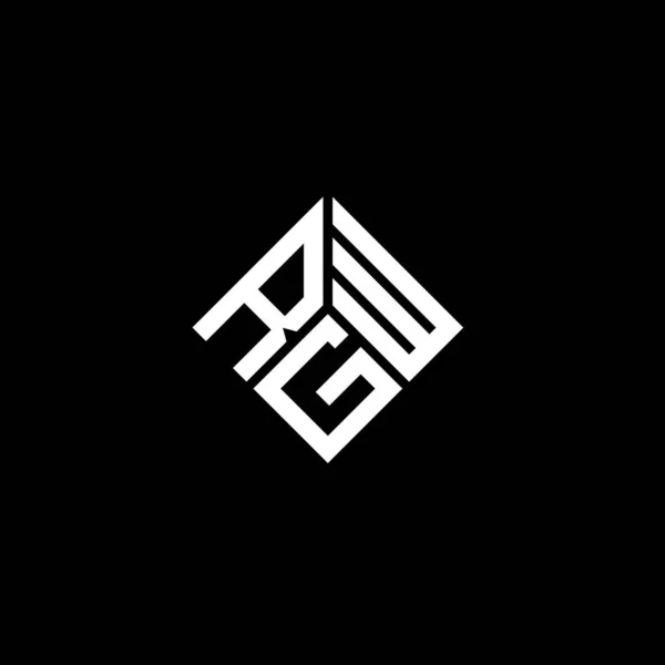 Rgw Logo Ontwerp Zwarte Achtergrond Rgw Creatieve Initialen Letter Logo — Stockvector