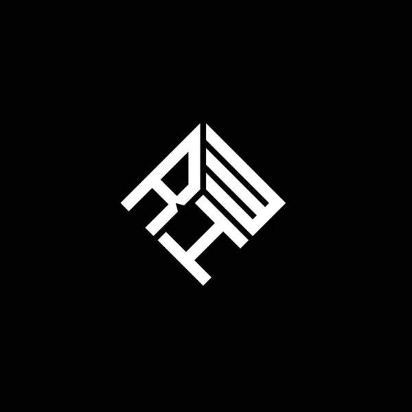 Diseño Del Logotipo Letra Rhw Sobre Fondo Negro Rhw Iniciales — Vector de stock