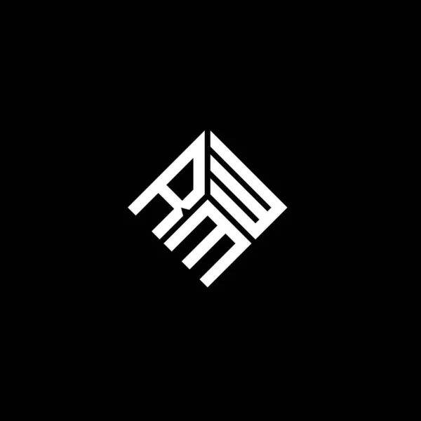 Σχεδιασμός Λογότυπου Γραμμάτων Rmw Μαύρο Φόντο Δημιουργικά Αρχικά Rmw Έννοια — Διανυσματικό Αρχείο