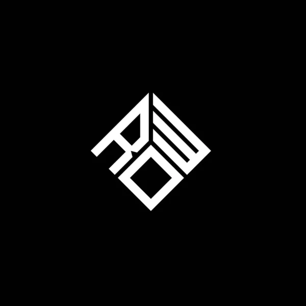 Σχεδιασμός Λογότυπου Γραμμάτων Row Μαύρο Φόντο Row Δημιουργικά Αρχικά Γράμμα — Διανυσματικό Αρχείο