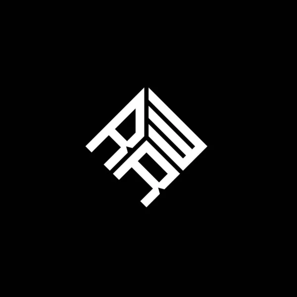 Diseño Del Logotipo Letra Rrw Sobre Fondo Negro Rrw Iniciales — Vector de stock