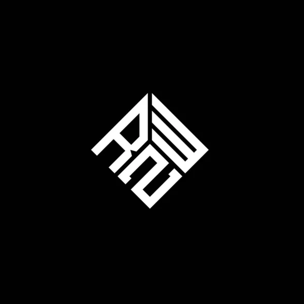 Logo Lettera Rzw Sfondo Nero Rzw Creativo Iniziali Lettera Logo — Vettoriale Stock
