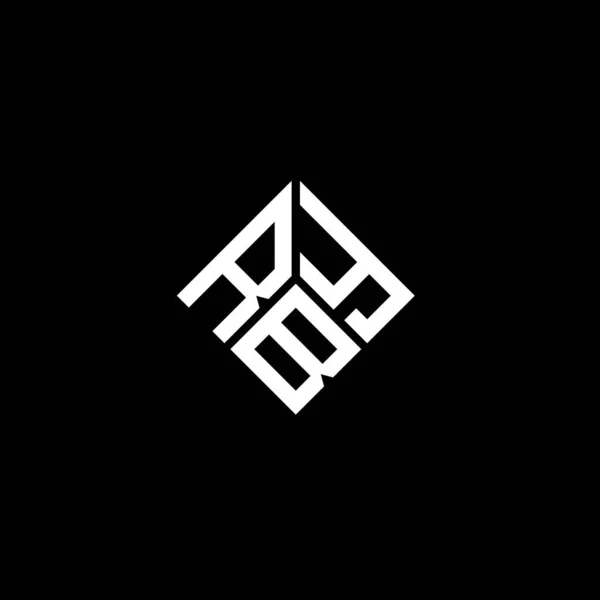 Σχεδιασμός Λογότυπου Rby Μαύρο Φόντο Rby Δημιουργική Αρχικά Γράμμα Λογότυπο — Διανυσματικό Αρχείο