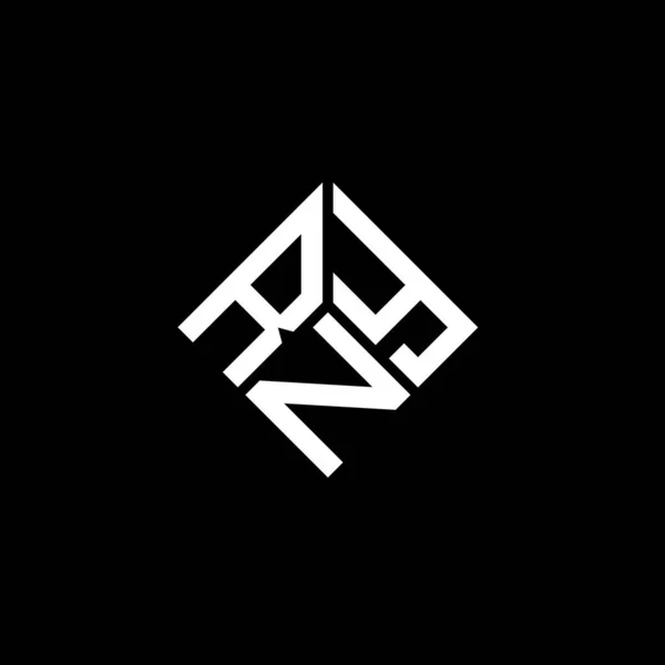 Diseño Del Logotipo Letra Rny Sobre Fondo Negro Rny Iniciales — Vector de stock