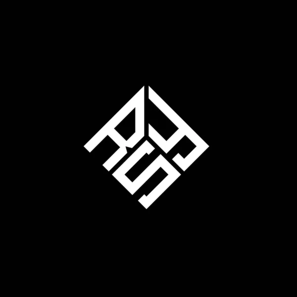 Rsy Design Logotipo Carta Fundo Preto Rsy Iniciais Criativas Conceito — Vetor de Stock