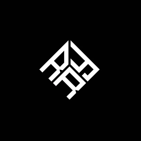 Diseño Del Logotipo Letra Rry Sobre Fondo Negro Rry Iniciales — Vector de stock