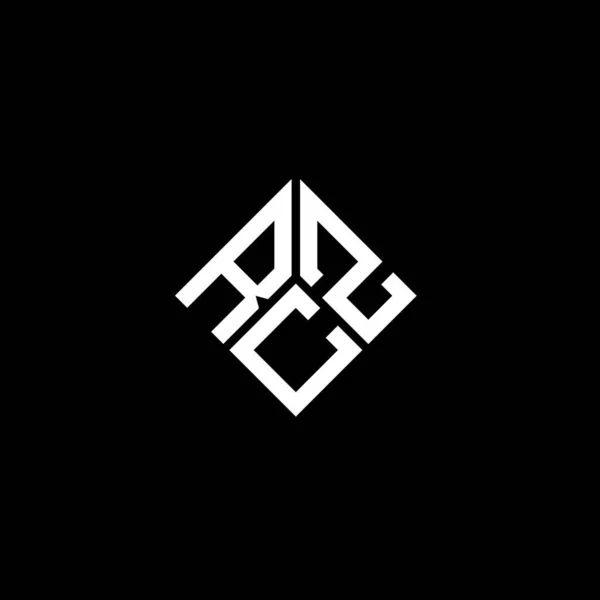 Siyah Arkaplanda Rcz Harf Logosu Tasarımı Rcz Yaratıcı Harflerin Baş — Stok Vektör