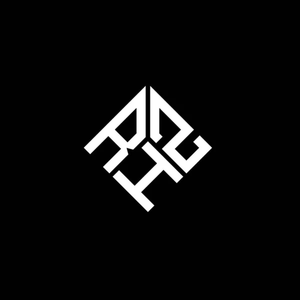 Diseño Del Logotipo Letra Rhz Sobre Fondo Negro Rhz Iniciales — Archivo Imágenes Vectoriales