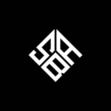 Siyah arka planda SBA harf logosu tasarımı. SBA yaratıcı harfler logosu konsepti. SBA harf tasarımı.