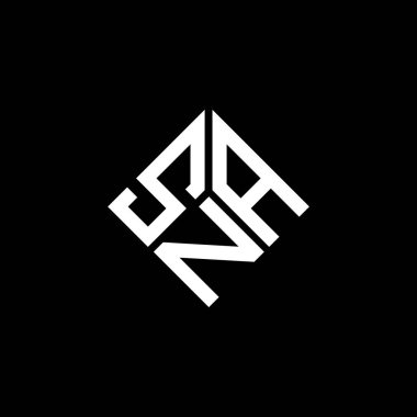 Siyah arka planda SNA harfi logo tasarımı. SNA yaratıcı harflerin baş harfleri logo kavramı. SNA harf tasarımı.