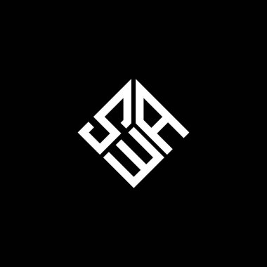 Siyah arka planda SWA harf logosu tasarımı. SWA yaratıcı harfler logosu konsepti. SWA harf tasarımı.