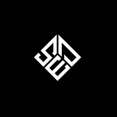 Siyah arka planda sed harfi logosu tasarımı. Yaratıcı harflerin baş harfleri logo kavramı. ED harf tasarımı.